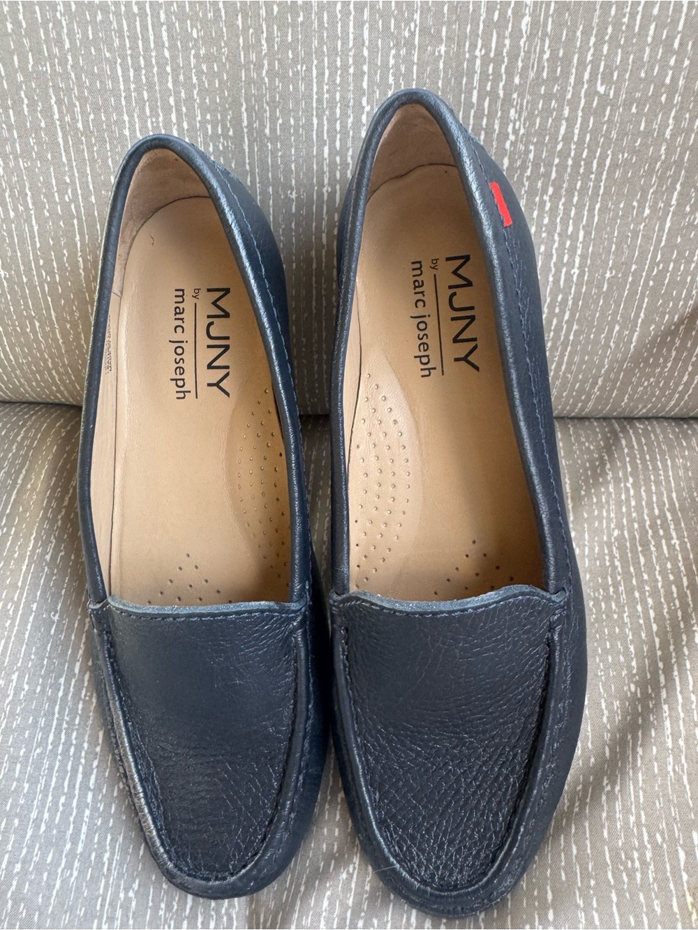Marc Joseph Sz 7.5 Navy Leather Slip-On Loafers EUC😊😊
